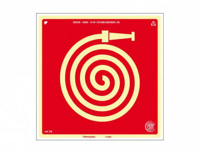 Placa fotoluminescente mangueira de PVC 15x15cm